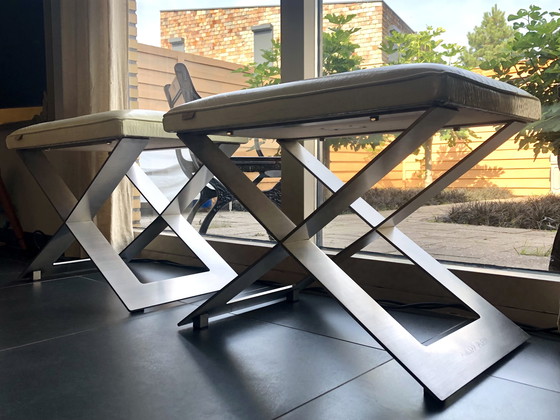 Image 1 of Philipp Plein Jet Set Ottoman Hocker Sgabello in pelle di coccodrillo