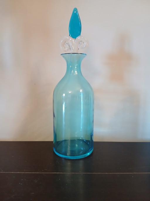 Vintage Murano Glass Bottle by Salviati Venini Group - Signed