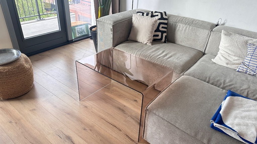 Plexiglass Coffee Table Brown Transparent