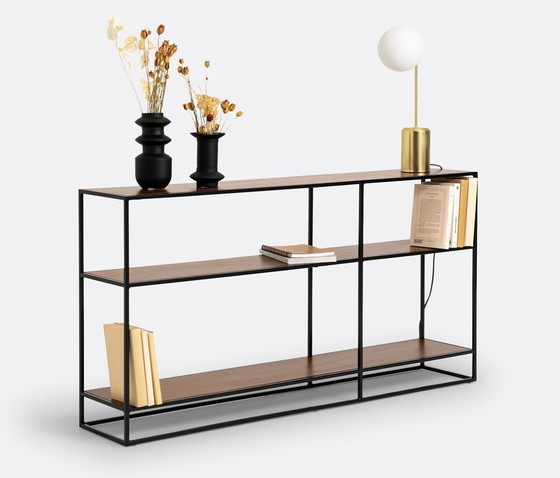 Image 1 of La Redoute Watford Console Rack in Walnut Veneer and Metal