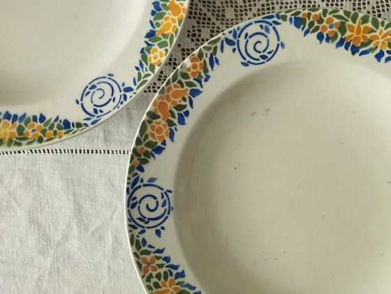 Image 1 of Pair of Art Deco ironstone mounted plates HBCM "Vaucluse"