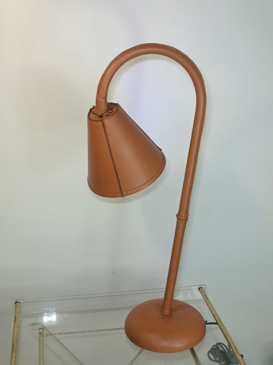 Table Lamp by Jacques Adnet for Valenti 1960s – Leather (photo 2 of 14)