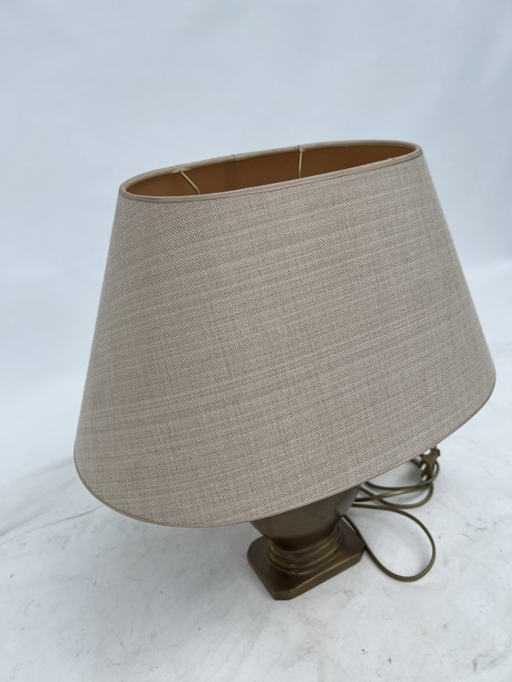 Bronze Vintage Table Lamp – Textile (photo 3 of 5)