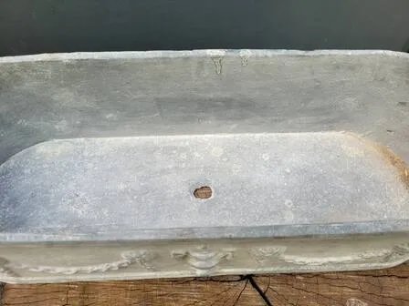 Großer gusseiserner Pflanzkübel grau Jardiniere, Gusseisen, Eisen, Vintage (Foto 5 von 9)