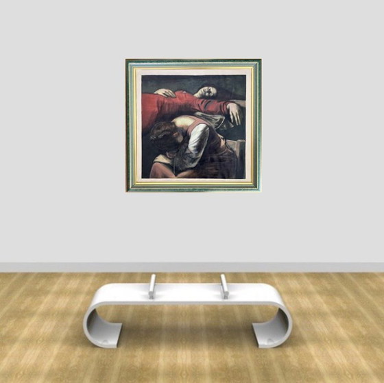 Image 1 of Brilla nel Tevere una stella lucente" 85x85 cm