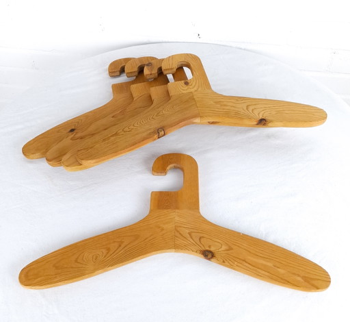 5 perchas de madera vintage Sven Larsson años 70