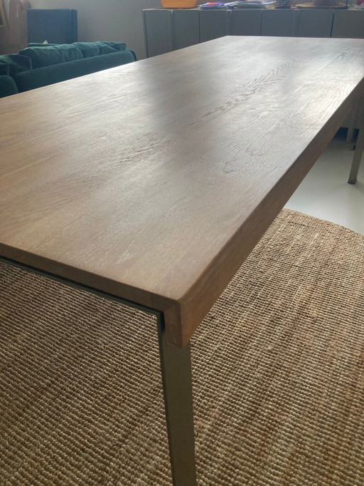 Metaform eettafel 220 x 90 eikenhout industrieel