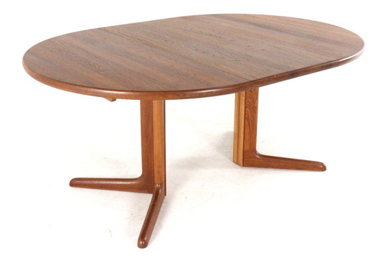 Image 1 of Vintage Round Danish 2x Extendable Teak Dining Table
