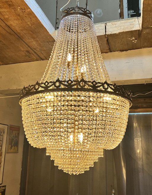 Huge Vintage Crystal Chandelier