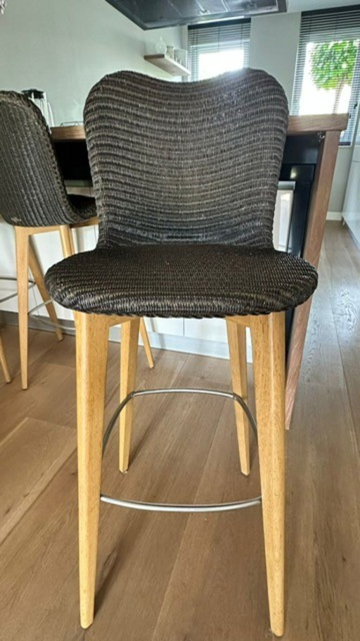3x Vincent Sheppard barstoelen bruin/oyster, zithoogte 84 cm