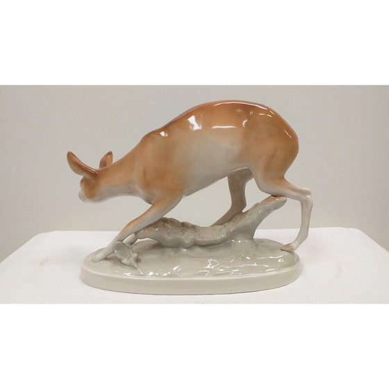 Image 1 of Vintage Doe porcelain statue, Czechoslovakia 1960s