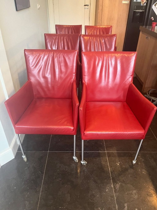 6x Bert Plantagie chairs with wheels