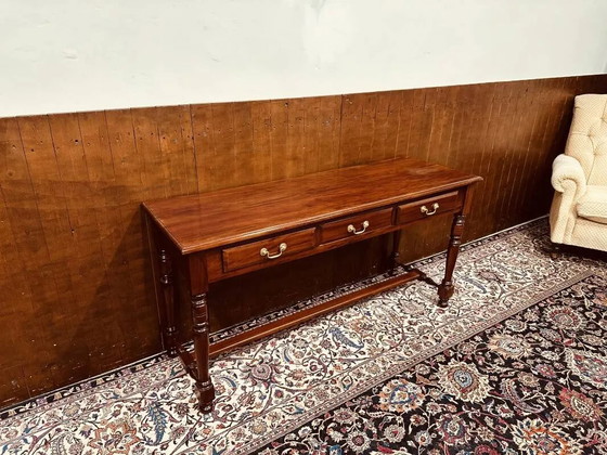 Klassiek Engelse Bijzettafel Bureau, Messing, Chesterfield (foto 3 van 16)