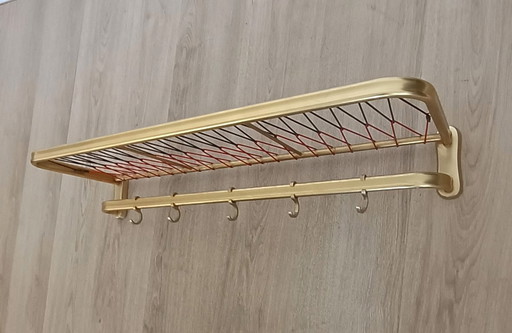 Fifties string coat rack with hat rack