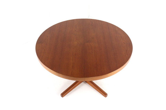 Image 1 of Round 2x extendable Danish design dining table vintage