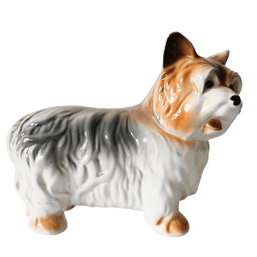 Vintage mid-century Imoto porselein Yorkshire Terrier Keramisch Beeldje hond 1960's