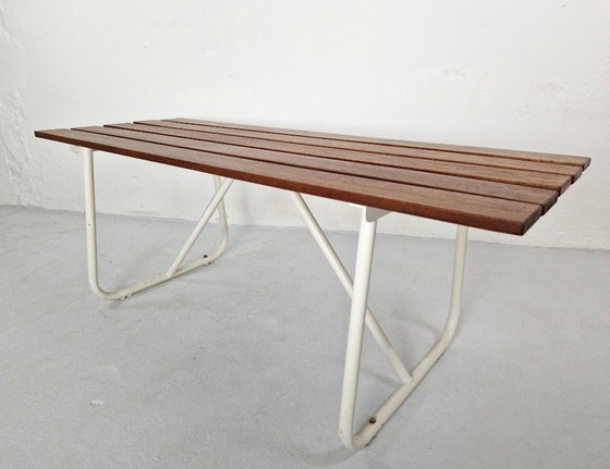 Image 1 of Vintage slatted bench 1960s