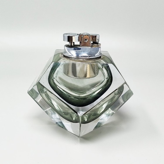 Image 1 of Briquet de table exceptionnel des années 1960 en verre Sommerso de Murano, signé Flavio Poli pour Seguso