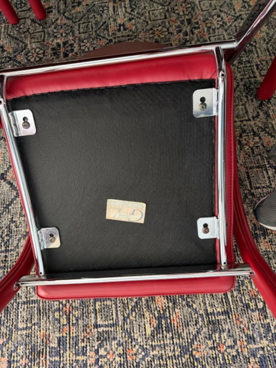 Image 1 of Leolux dining table with 8 matching leather Leolux chairs