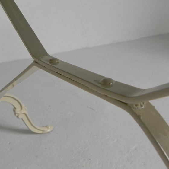 Image 1 of Mesa de jardín, mesa bistro con tapa de mármol, años 50