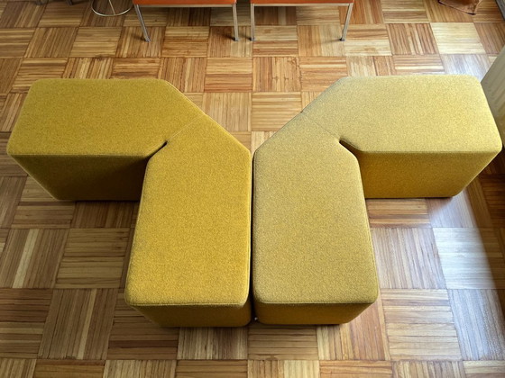 Image 1 of Set mit 2 Balma Plus Design-Poufs – Ockergelb – Modular