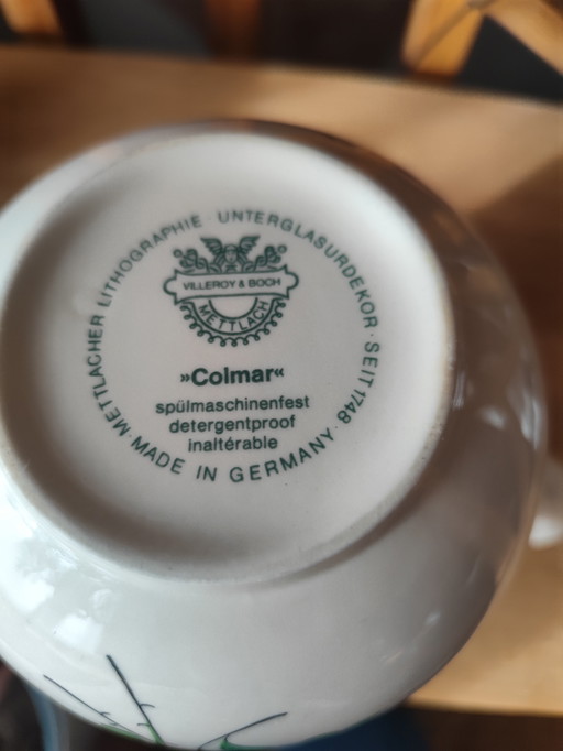 Vintage Villeroy & Boch "Colmar" porseleinen kannen – Set van 2 – Gemaakt in Duitsland
