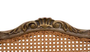 Pair of Gold and Green Painted Louis XV Style Cane Side Chairs – Dining chairs (photo 38 of 40)