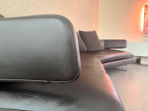 B&B Italia Design Sitzbank Lounge Bank Leder Dunkelbraun