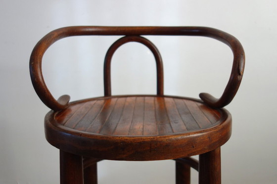 Image 1 of Children's high stool in curved wood, 1890s