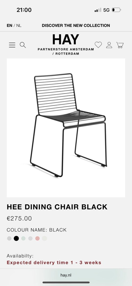 Image 1 of Hee dining chair yellow brand Hay 