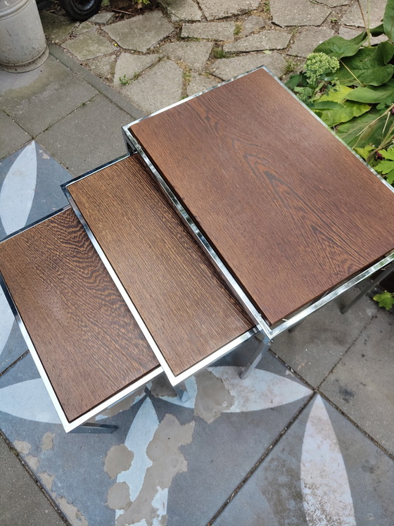 WOW ! Mimiset Pastoe Vintage Original (3 pièces) – Années 1960 / 1970 – Tables d'appoint, Metal, Wood (photo 6 of 6)