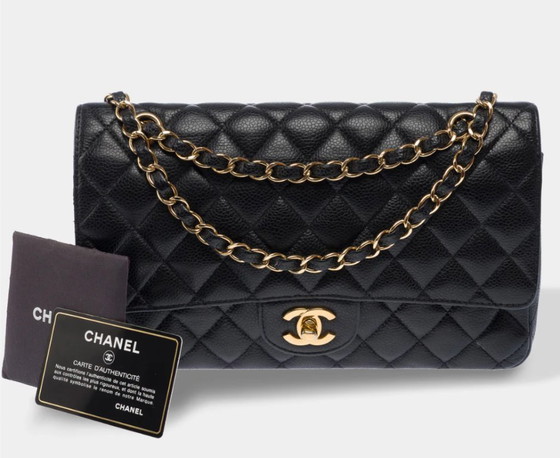 Image 1 of Sac CHANEL Timeless/Classique en Cuir Noir - 103437