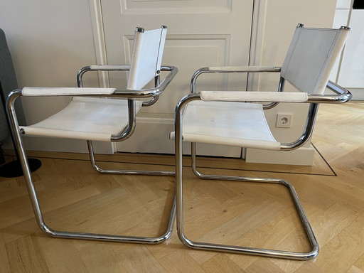 2X Vintage Stühle mit Rohrrahmen