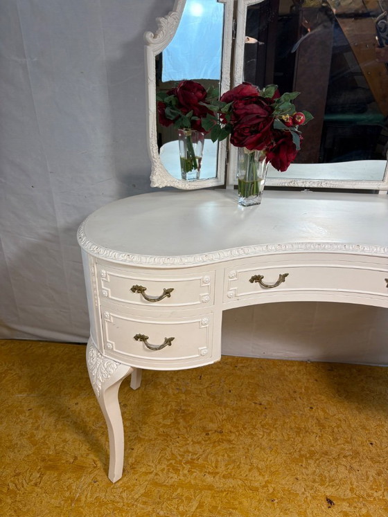 Vintage Franse Olympus kaptafel in Louis XV-stijl met drievoudige spiegel – jaren 1950-1960 – Glass (photo 3 of 10)