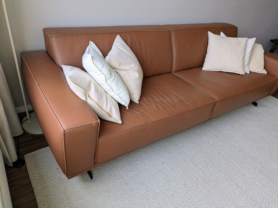 Image 1 of Leather designer sofa 3.5 seats in very good condition