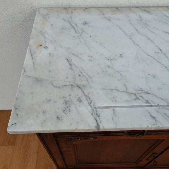 Image 1 of Vintage antique dresser chest of drawers bathroom furniture with marble top