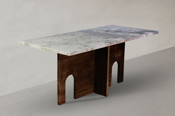 Image 1 of Recta Forest Snow coffee table made of natural stone and solid oak wood