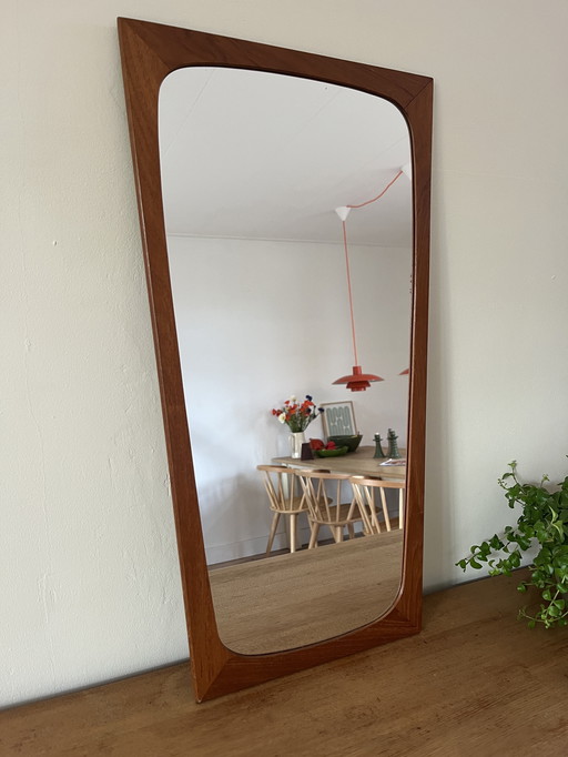 Vintage Danish teak wooden mirror