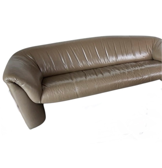 Image 1 of Bankstel Leolux Mink, 2-zits y 3-zits, luz bruin leer