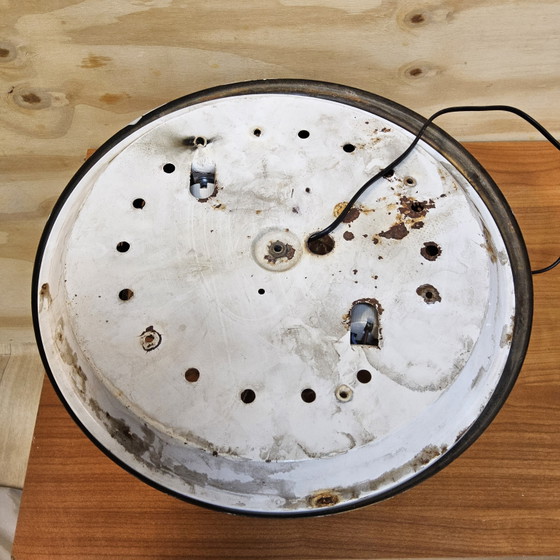 Image 1 of Vintage Ceiling Lamp with Cut Glass and Brass Rim (40cm)