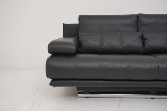 Image 1 of Rolf Benz 6500 Set Bankstel 2x Tweezitsbank Leer Zwart