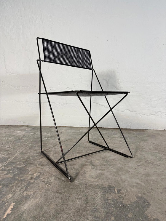 Image 1 of Niels Jørgen Haugesen X Line perforated metal chair 