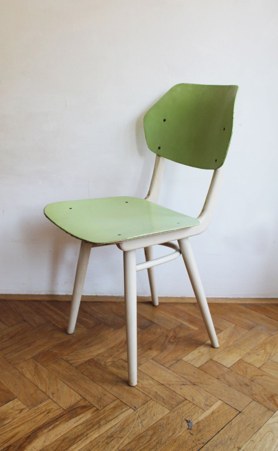 Set di 6 sedie da pranzo TON | Finitura originale color pastello | 1964 – Wood (photo 33 of 46)