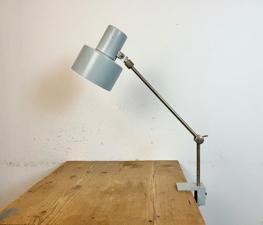 Grey Industrial Factory Office Desk Lamp from Elektrosvit, 1970s