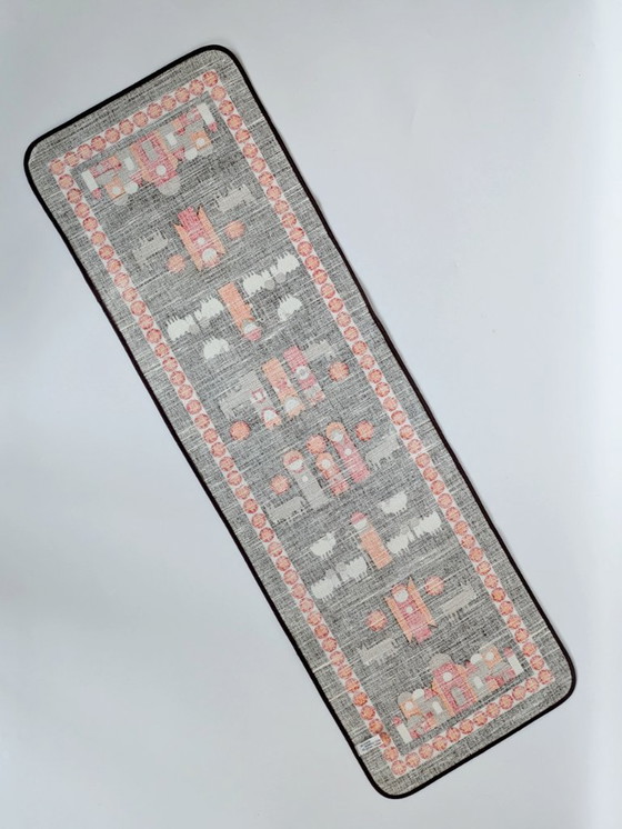 Image 1 of Weihnachtstischläufer von Södahl aus den 1970er Jahren | Krippenszene mit dem Stern von Bethlehem | Dänemark