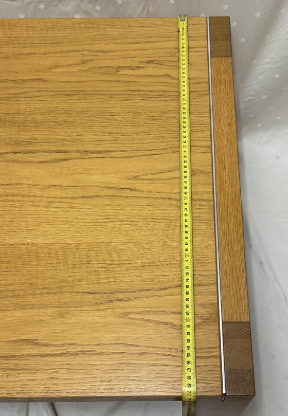 Image 1 of Juego de 2 mesas auxiliares PADUA de diseño de alta gama | Acento industrial | Roble macizo y metal