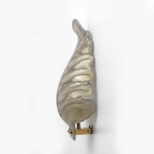 Pair of Barovier & Toso Style Mid-Century Modern Murano Glass Gold Leaf Sconces