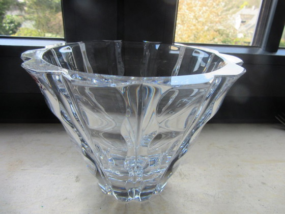 Orrefors Kristallschale/Vase, Olle Alberius (1929–1993), OA 4701-12, Wellenmuster, Modernismus – Schalen (photo 3 of 10)