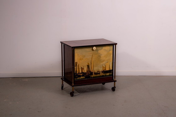 Image 1 of French mid-century bar cabinet. Circa 1970.