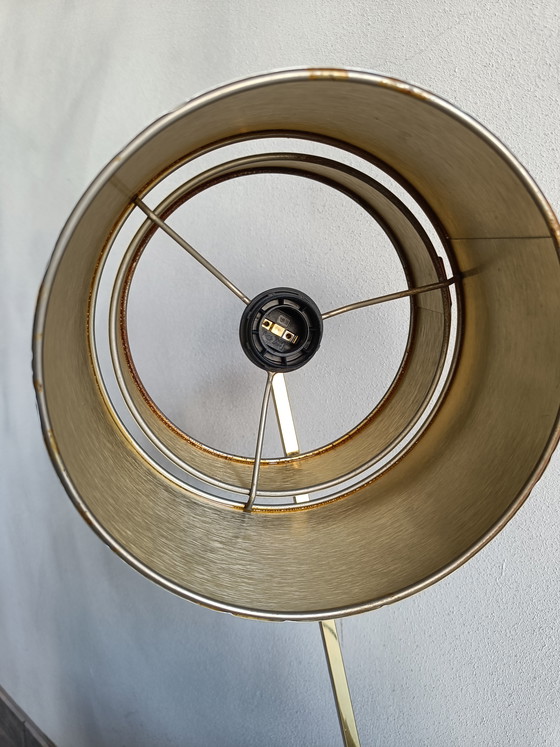 Image 1 of Large adjustable solid brass table lamp, Italy 1970s/80s, MD signed